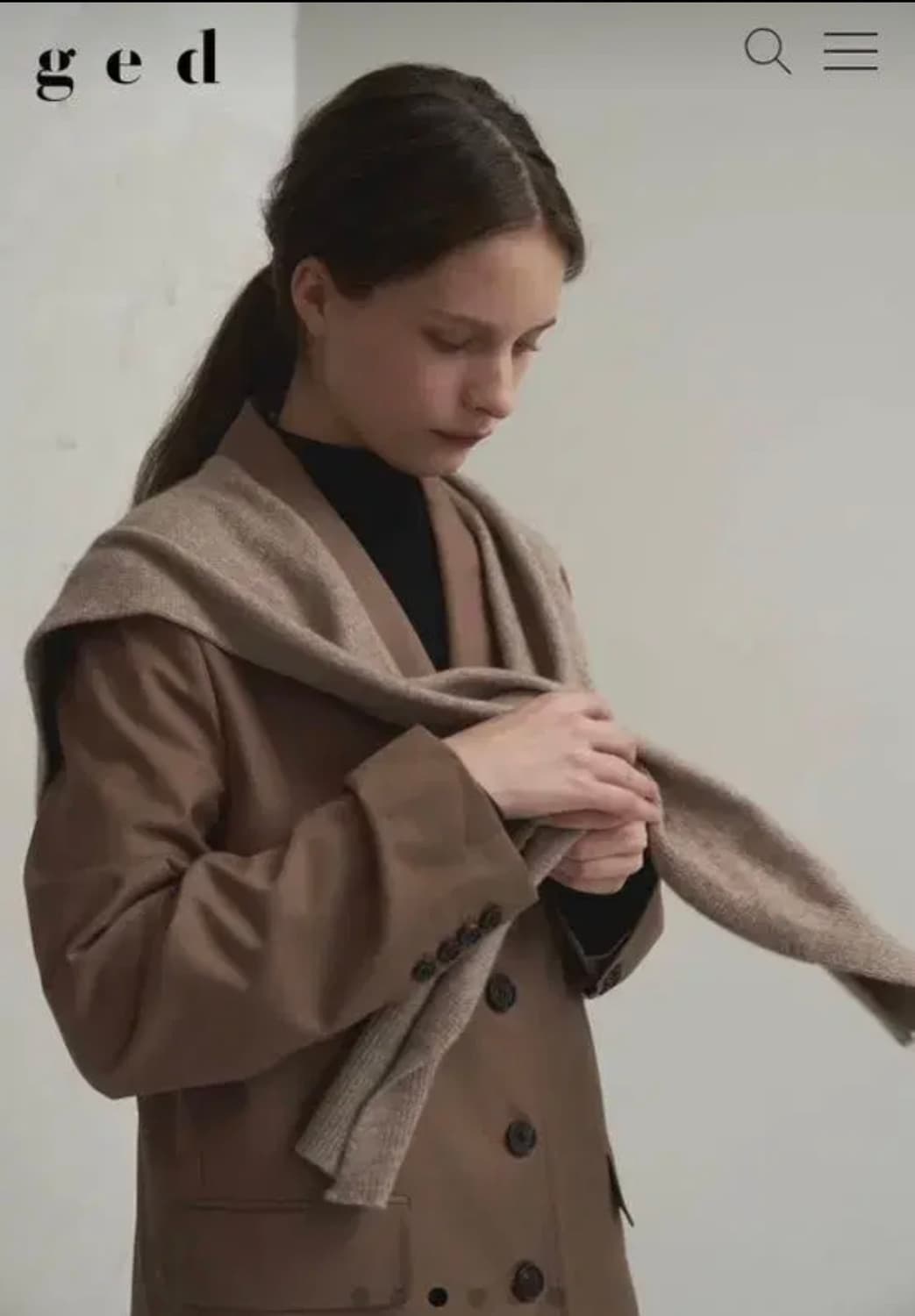 게드 GED 니트 숄 오트밀 21FW KINT SHAWL - OATMEA 상품이미지1