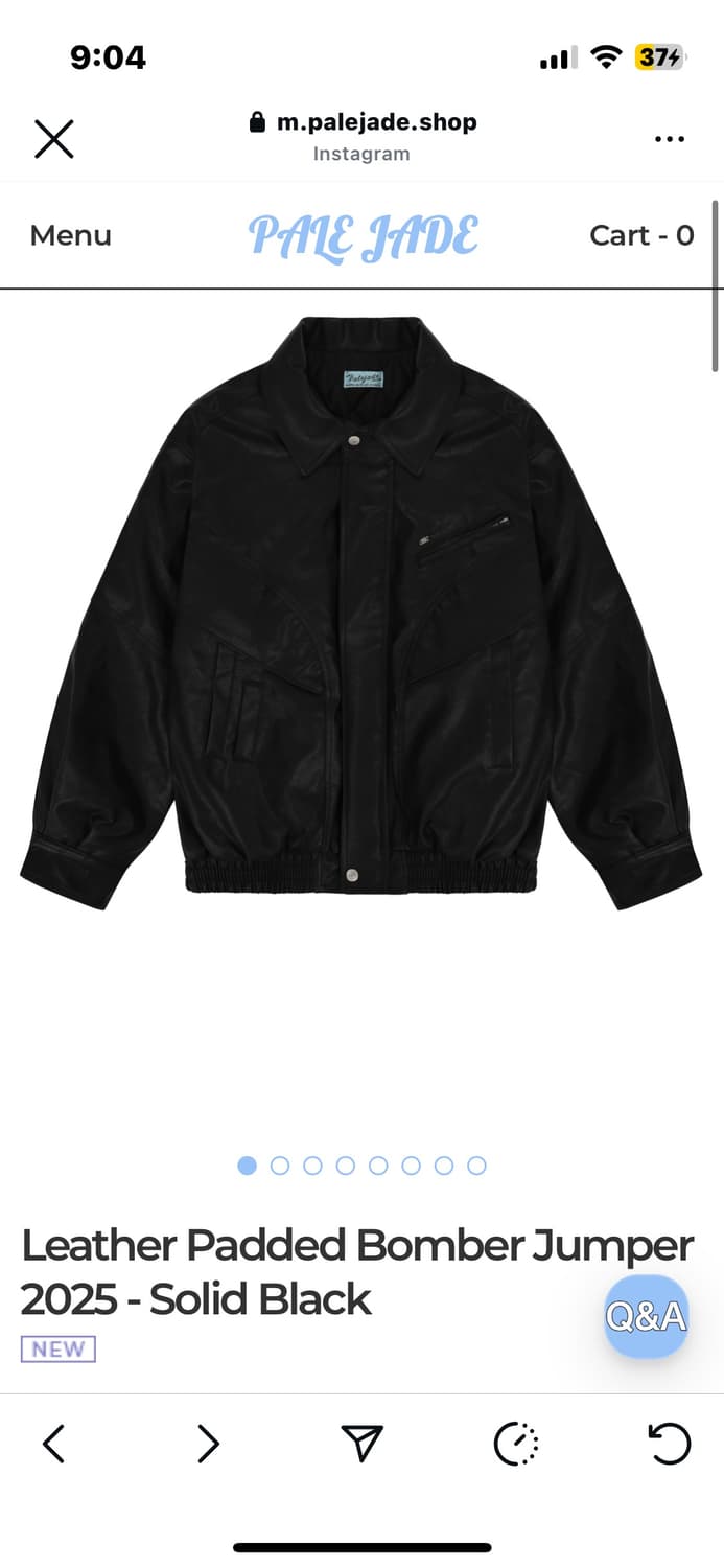 최종가지금만)페일제이드 레더 패디드 자켓 솔리드블랙2025 상품이미지1