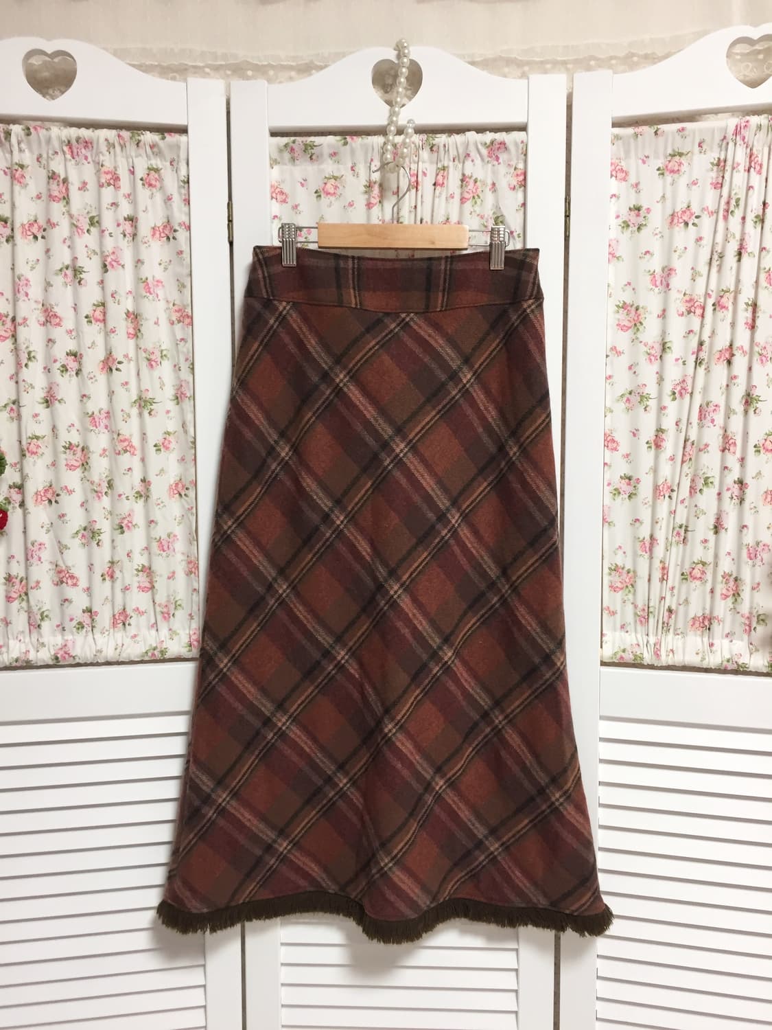 빈티지 모리걸 레드 체크 스커트 상품이미지1