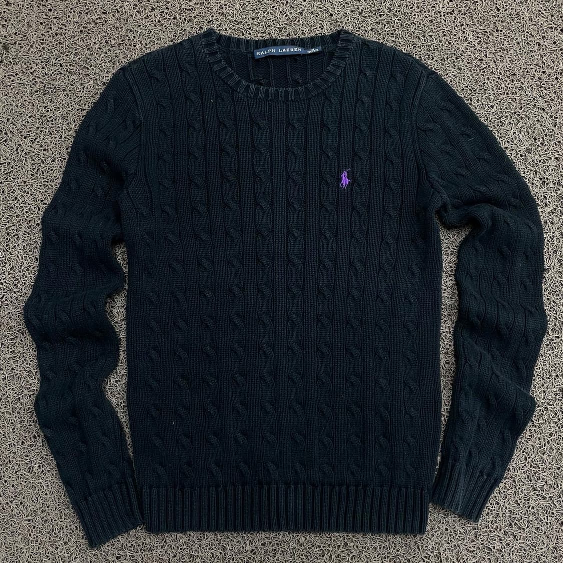 Polo  폴로 랄프로렌 자수 블랙 꽈배기 니트   상품이미지1