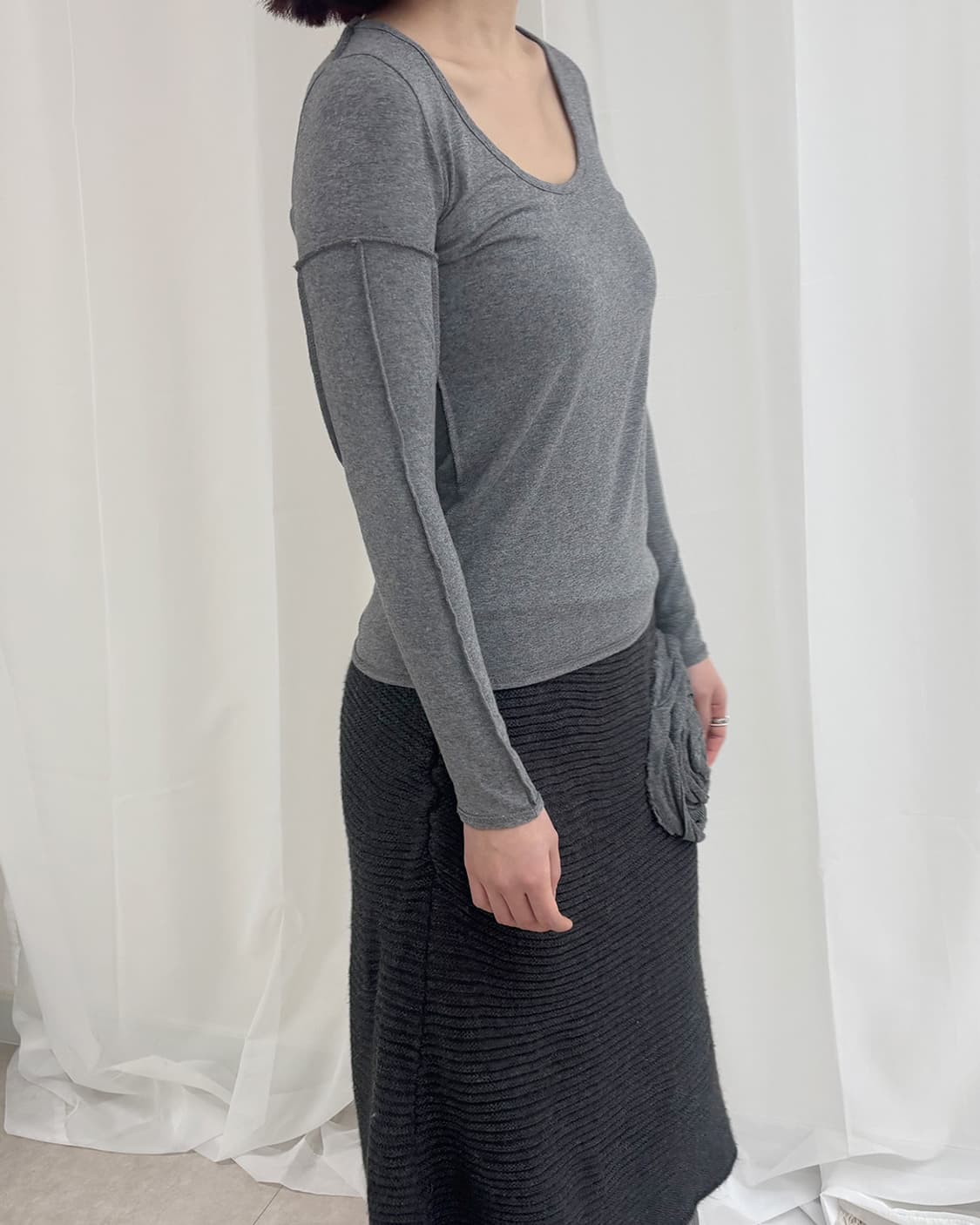 we Love reversible gray t-shirt 상품이미지2