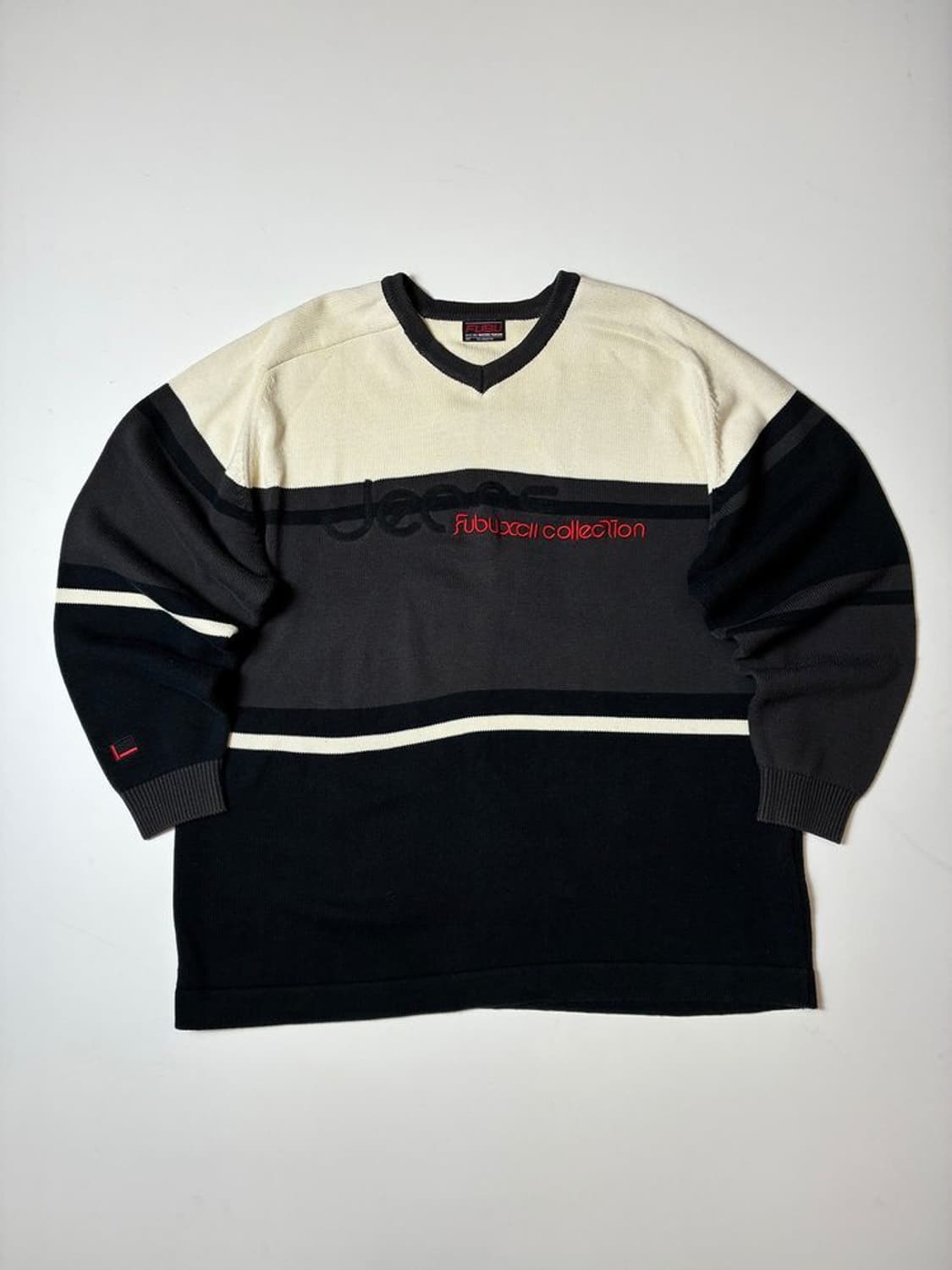 푸부 00's Y2K 힙 블록 배색 니트 PN8838 상품이미지1