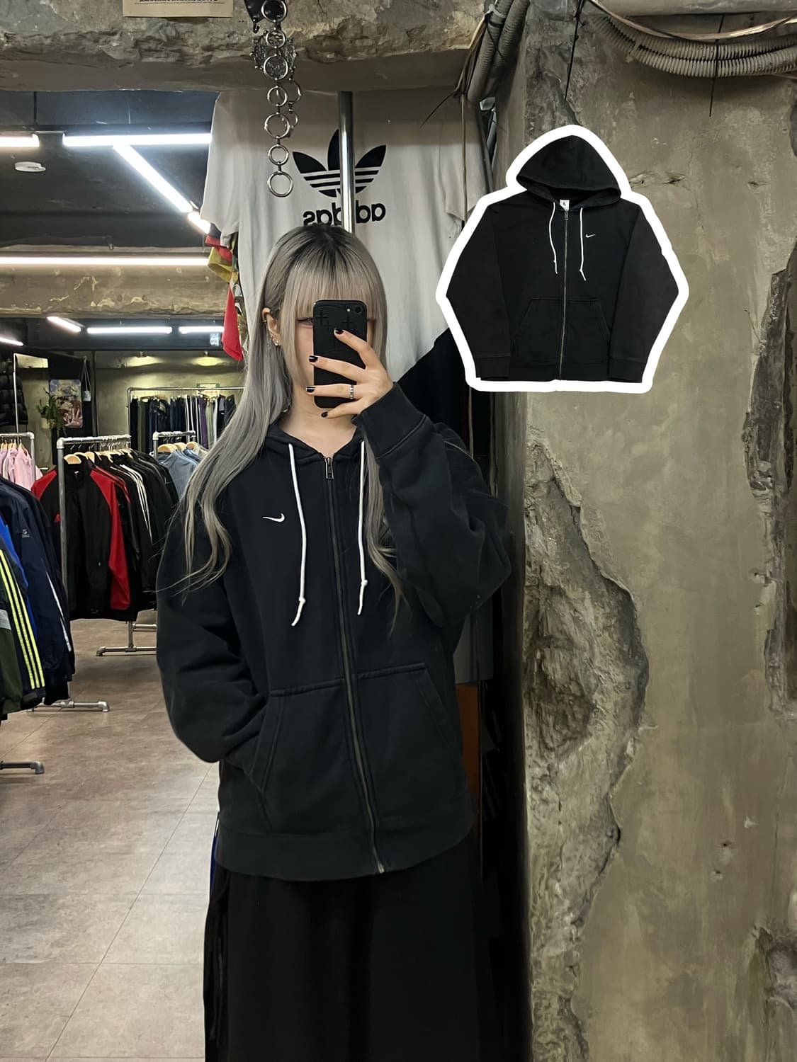 나이키 기모 후드집업 블랙 XL  #csz2814 상품이미지1