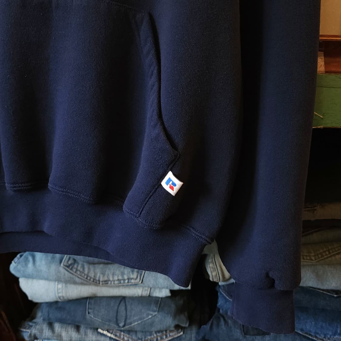 90s 러셀 후드 스웻셔츠 블랭크 오리지널 빈티지 M 상품이미지6