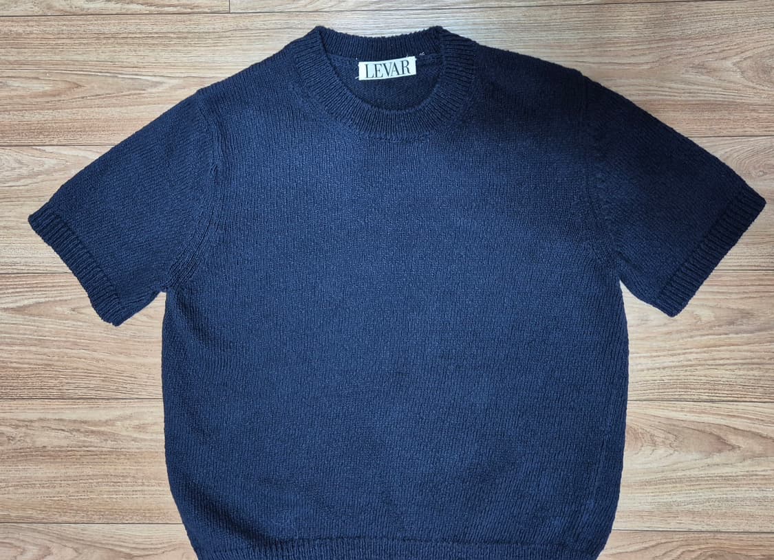 르바 Levar 부클 반팔 니트티 (네이비) 상품이미지5