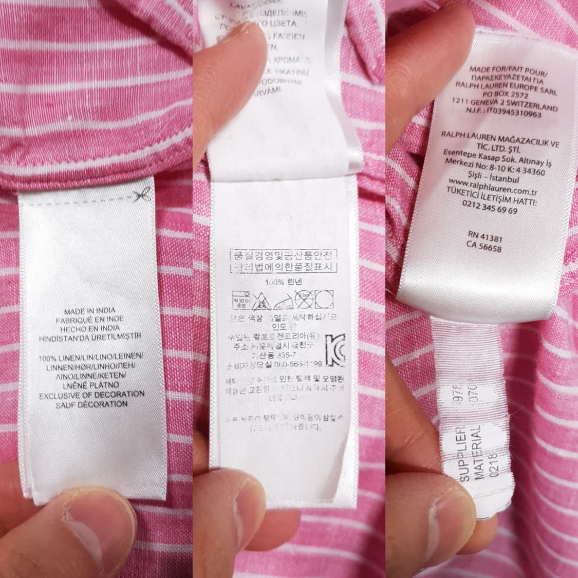 실측 M 폴로 랄프로렌 신형 포니 스트라이프 버튼다운 린넨 셔츠 클래식핏 상품이미지8