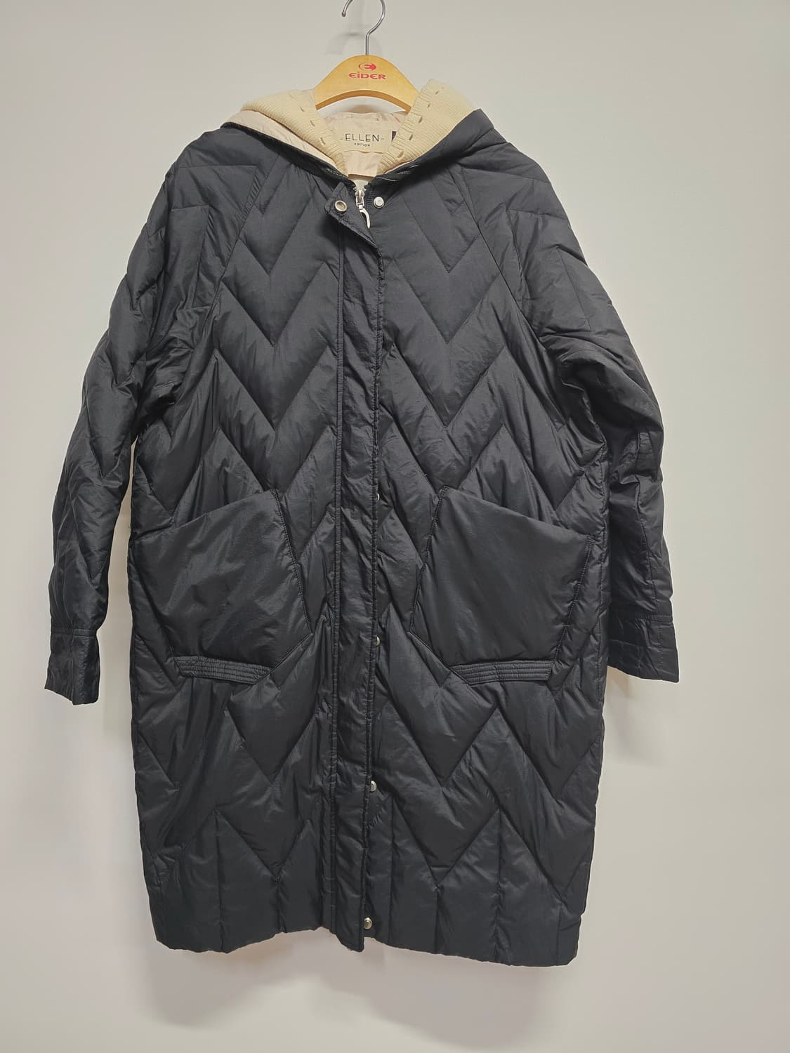 엘렌  퀼팅 다운롱패딩 블랙 상품이미지1