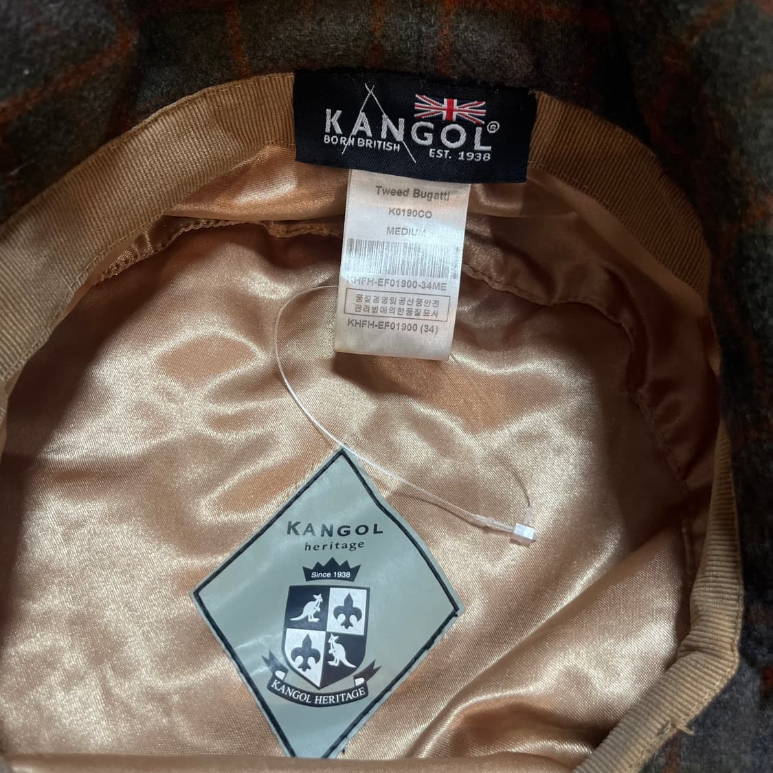 캉골(KANGOL) 트위드 부가티 러셋 플레이드 이태리 울 헌팅캡/베레모 상품이미지5