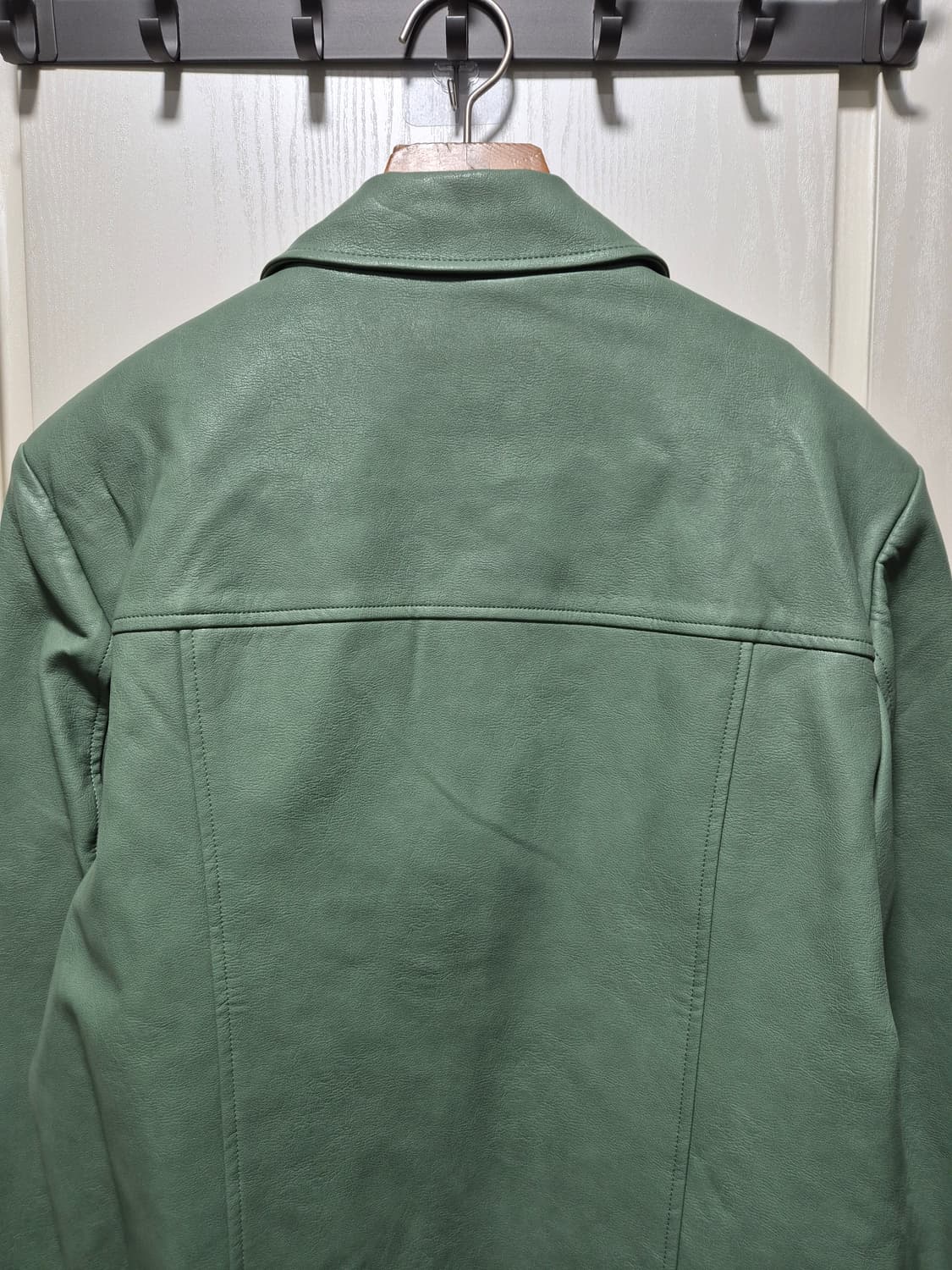 (타임세일)(새상품)민트그린 레더 자켓 상품이미지8