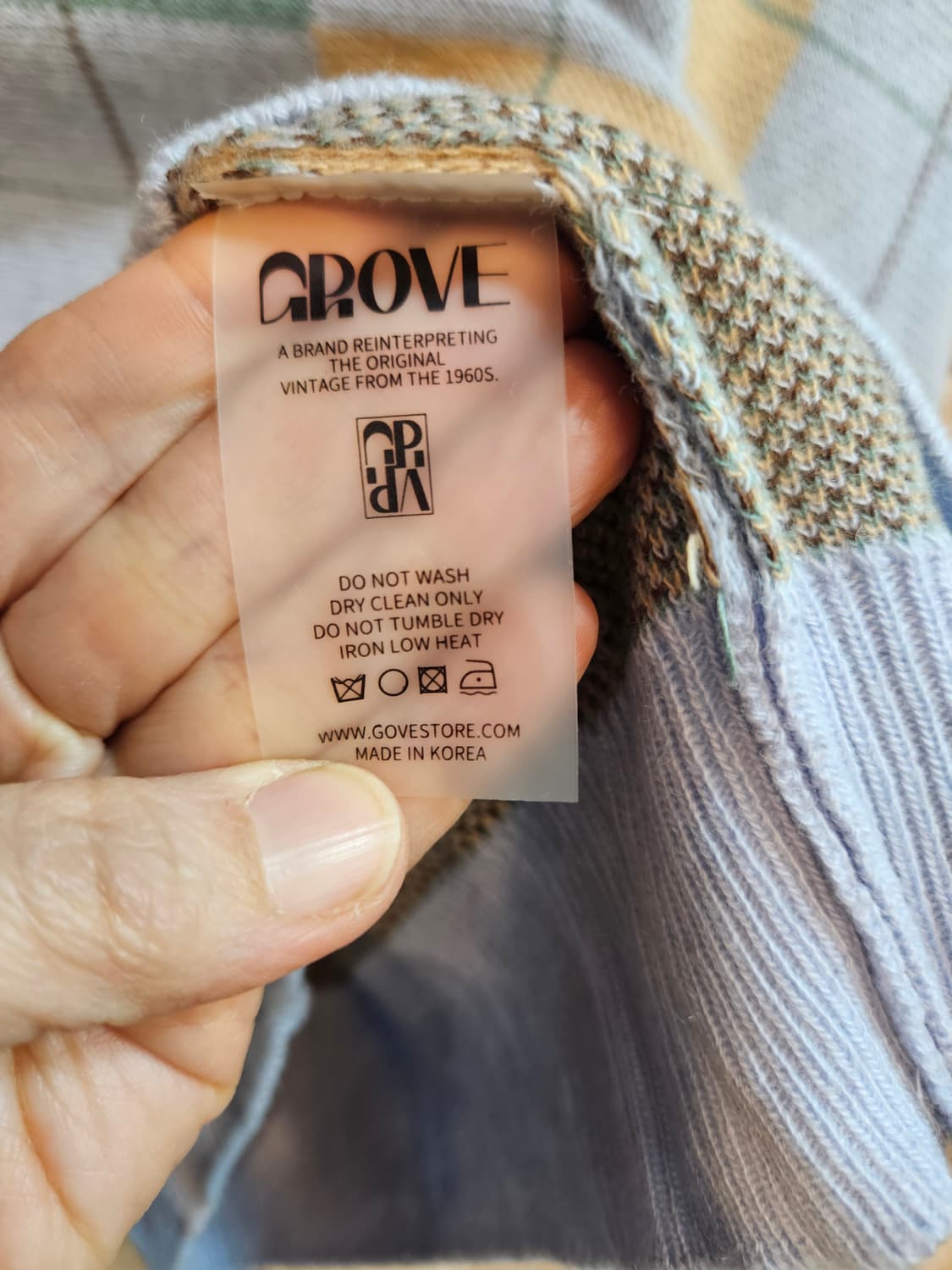 그로브 아가일 체크 니트 상품이미지5