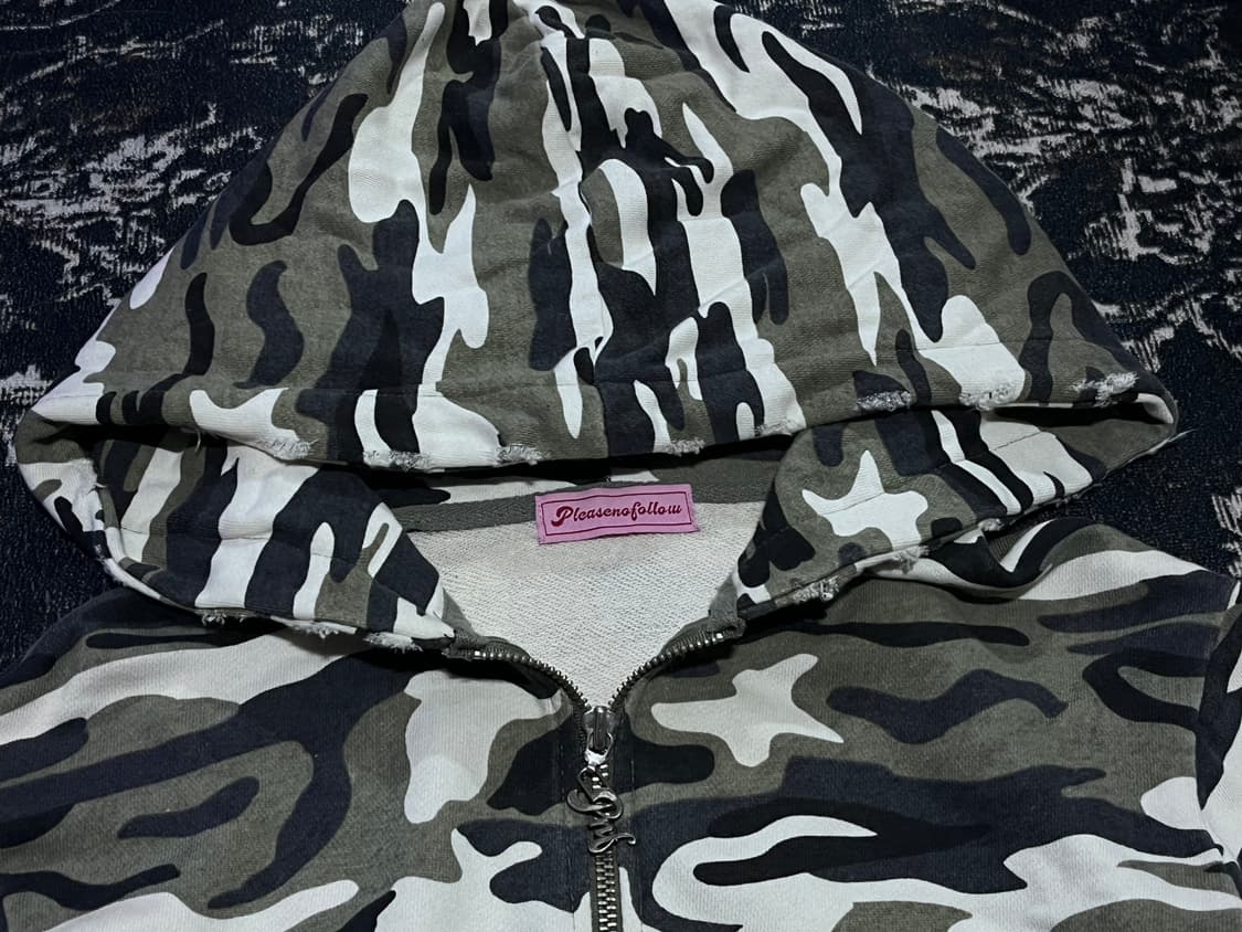 플리즈노팔로우 카모패턴 후드집업 상품이미지3