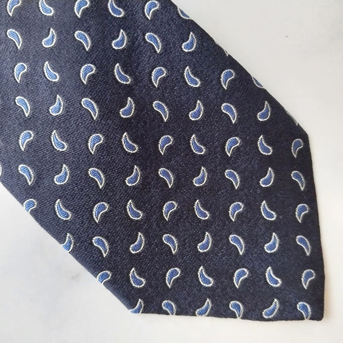 폴로 랄프로렌 실크 네이비 페이즐리 넥타이 7.1cm A+등급 K1675 상품이미지7