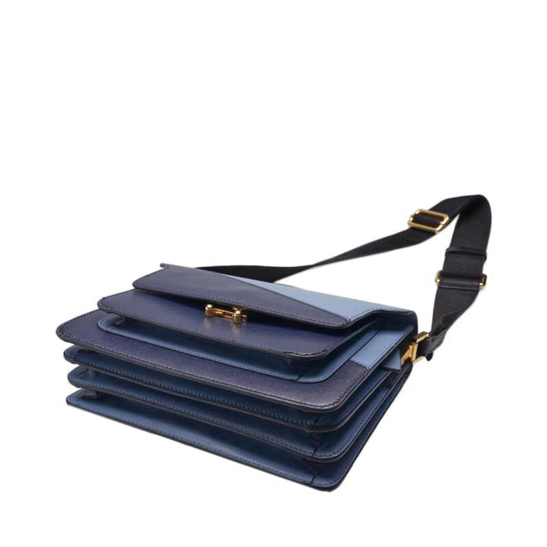 (중고) 마르니 네이비 블루 카프스킨 트렁크 미듐 숄더백 상품이미지3