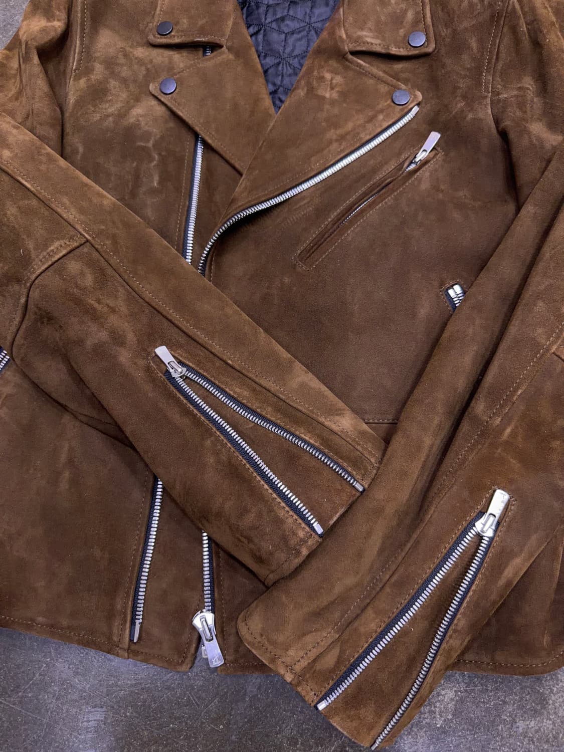 질스튜어트 뉴욕 양가죽 스웨이드 레더 라이더자켓 M 상품이미지5