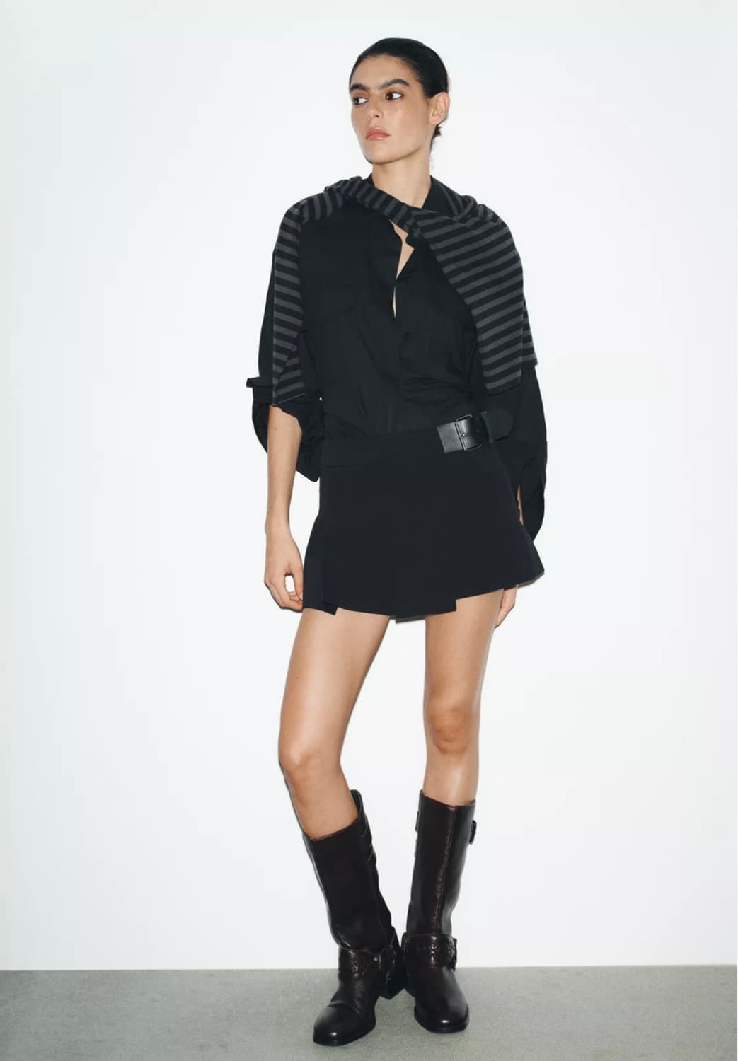 자라 주름 벨트 큐롯 팬츠 상품이미지1