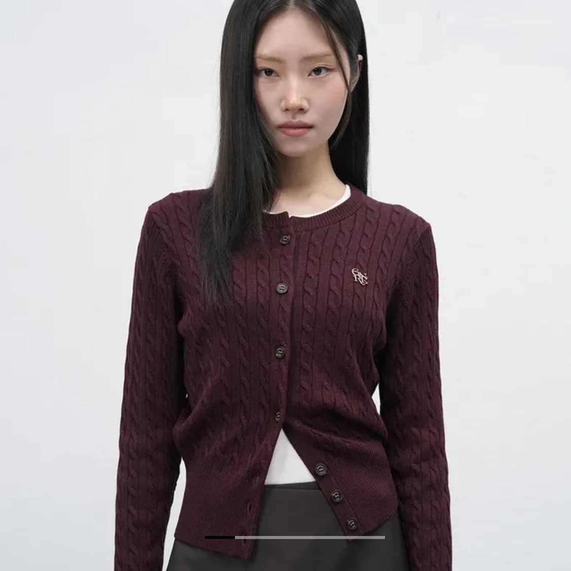 제너럴아이디어 울 케이블 가디건 상품이미지1
