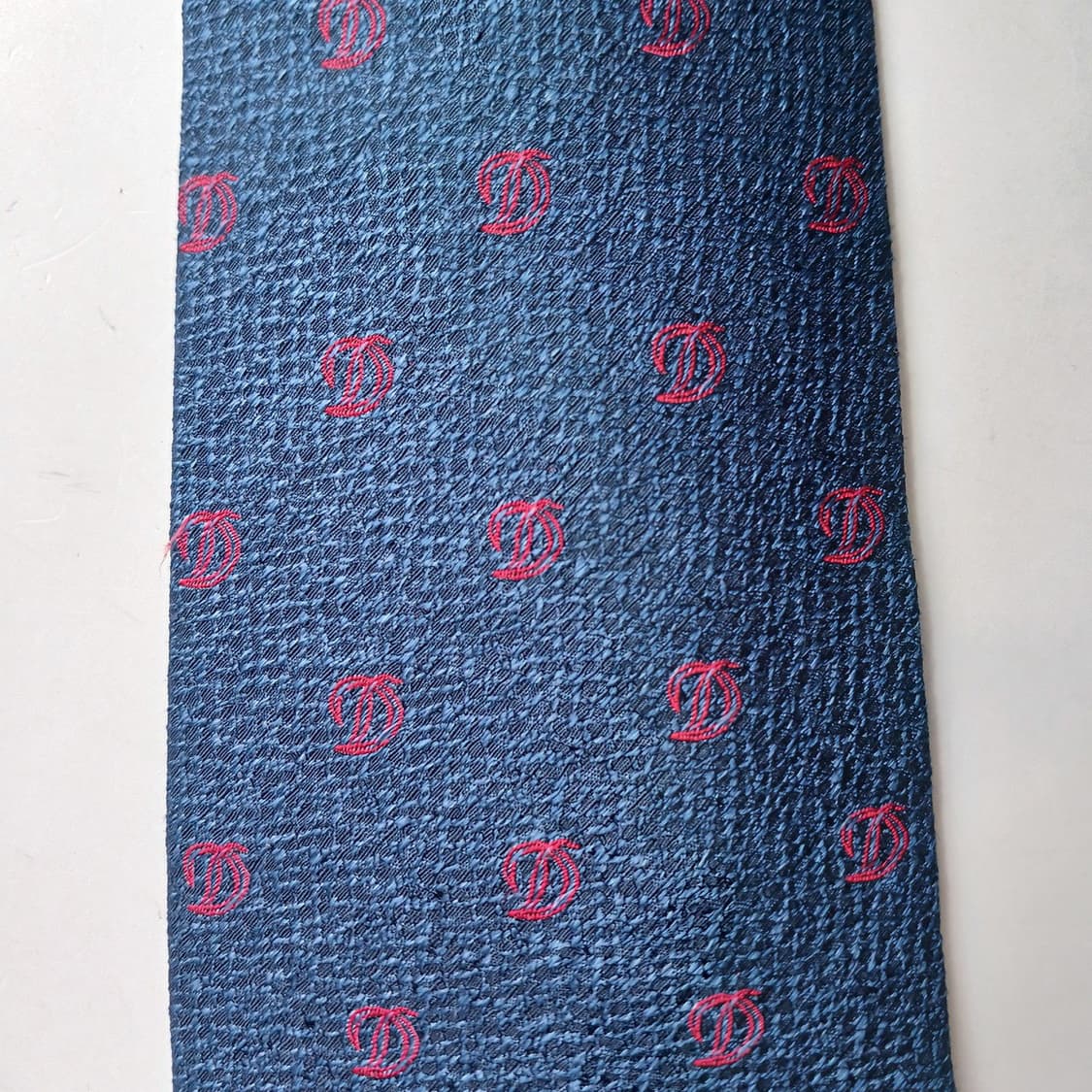 에스.티. 듀퐁 네이비 로고 패턴 넥타이 8cm S~A+등급 E952 상품이미지6