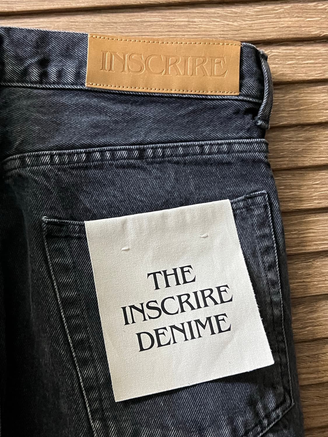 새상품 INSCRIRE 워싱 블랙 와이드 데님 팬츠 상품이미지3