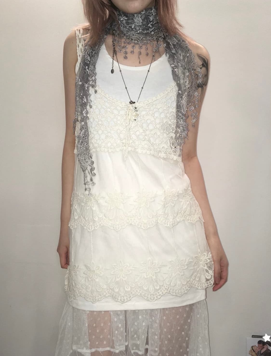 jpn vintage crochet lace sleeveless + iv 상품이미지4