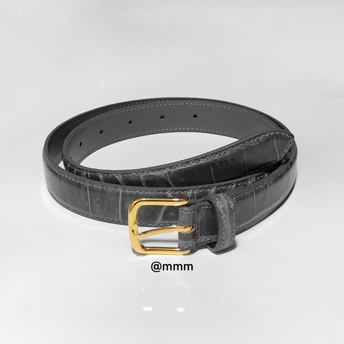 [Unisex] 크로커다일 골드버클 가죽 벨트 상품이미지6