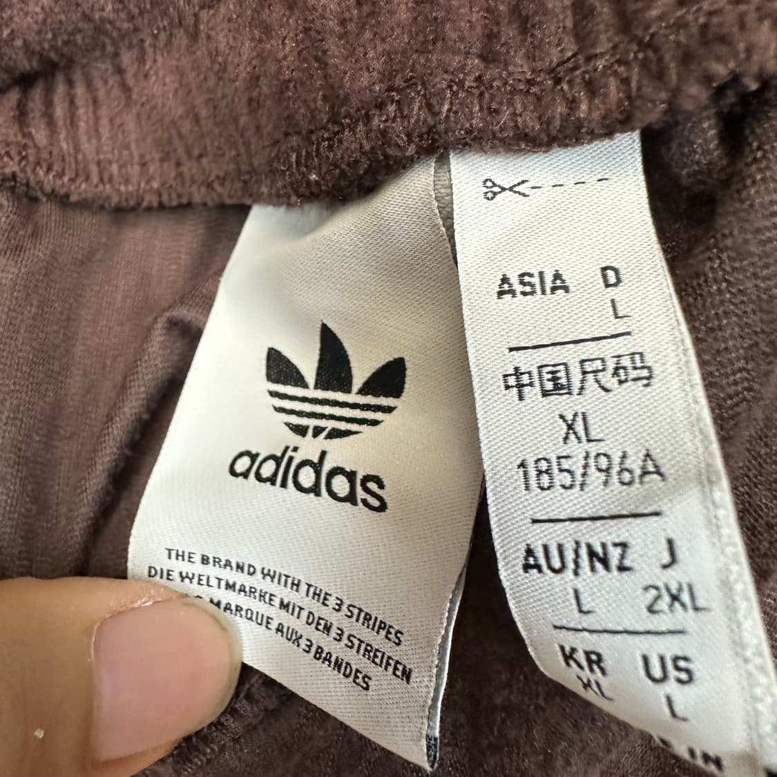 아디다스 화이트 사이드라인 브라운코듀로이트랙팬츠 XL 상품이미지3