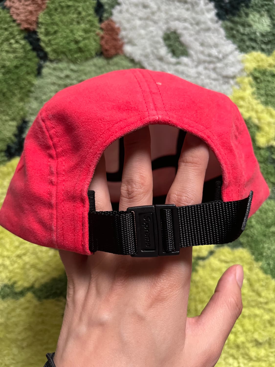 25FW 슈프림 캠프캡 몰스킨 레드 그린 상품이미지3