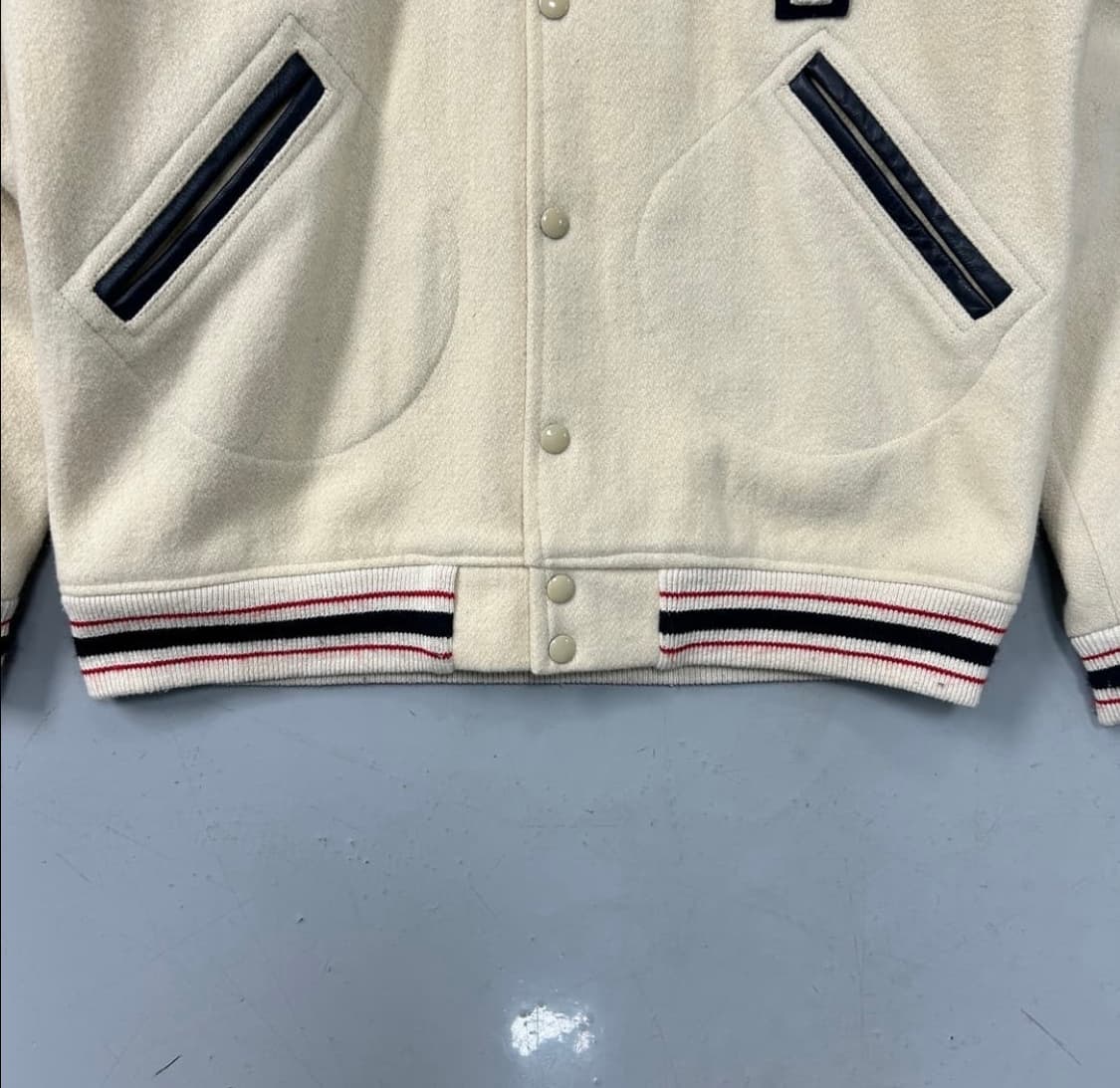 2003FW 슈프림 레더 울 바시티 자켓 상품이미지4