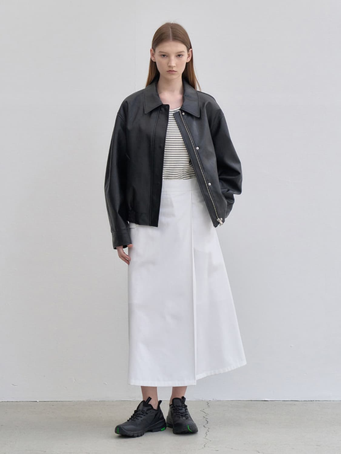 닐바이피 레더 집업 블루종 가죽자켓 Leather zip-up blous 상품이미지1