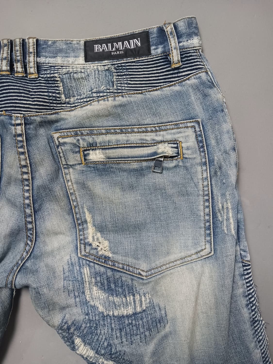 [34] 발망 스티치덧댐 바이커진 청바지 상품이미지9