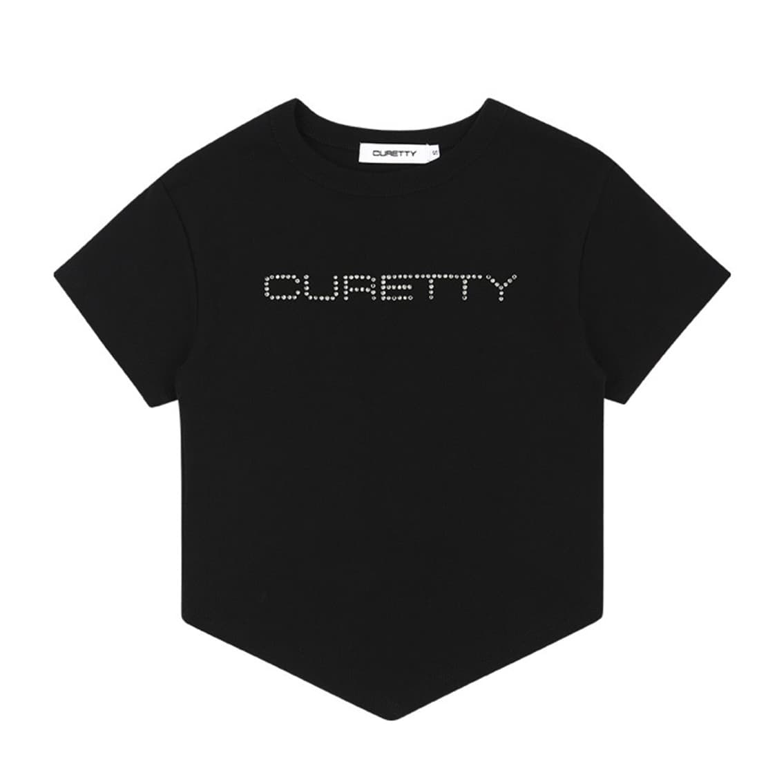 C DIAGONAL HEMLINE T-SHIRT_BLACK 상품이미지2