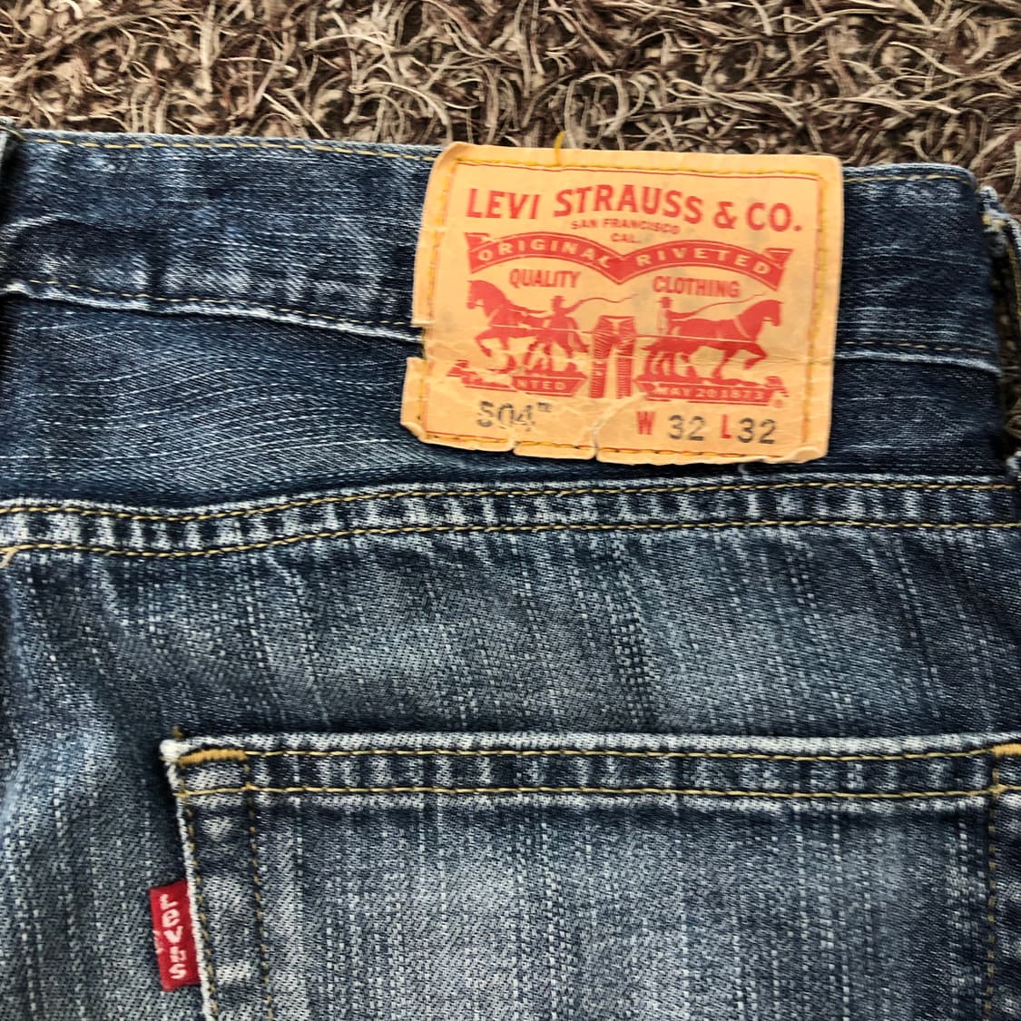 리바이스 504 워싱 데님 팬츠 상품이미지5