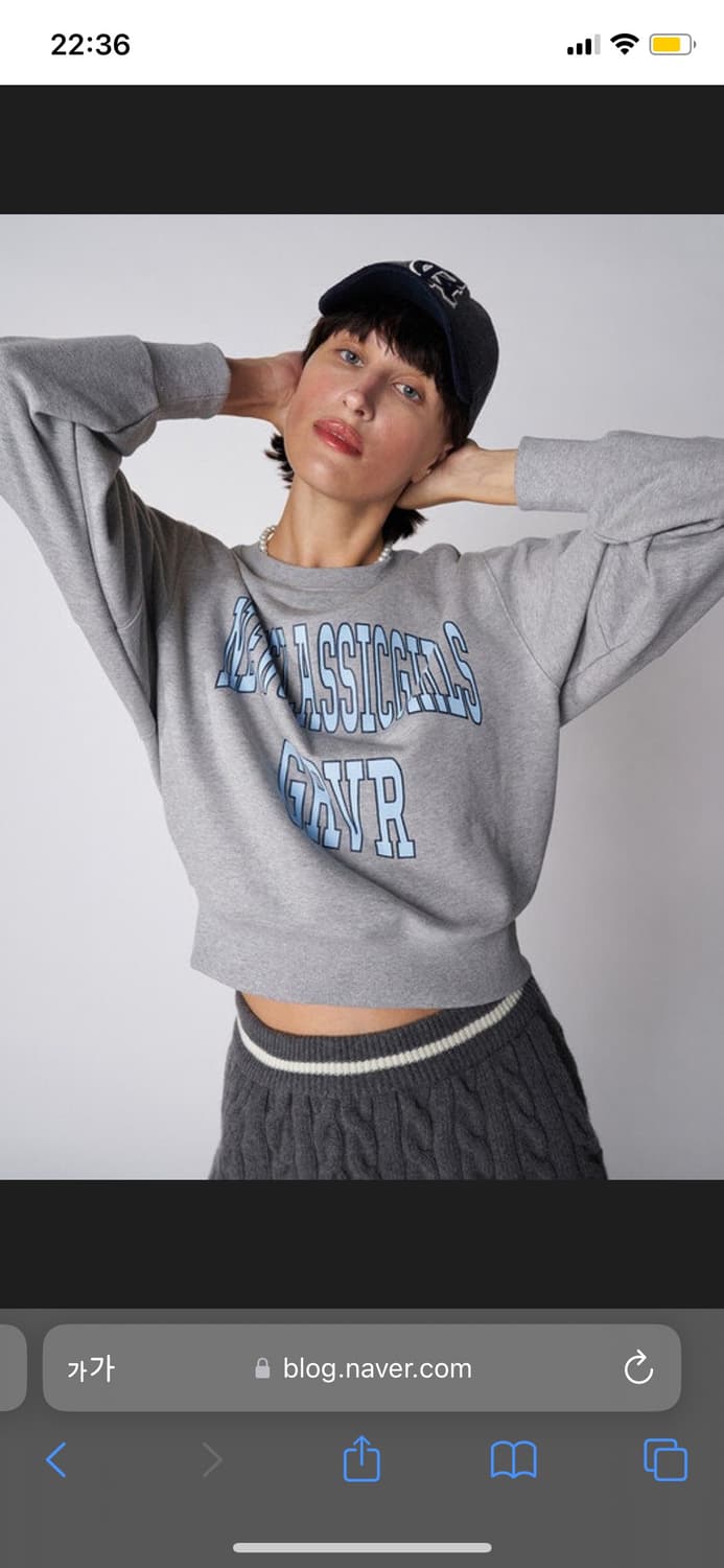 그로브 NEWCLASSICGIRLS 크롭 맨투맨 상품이미지1