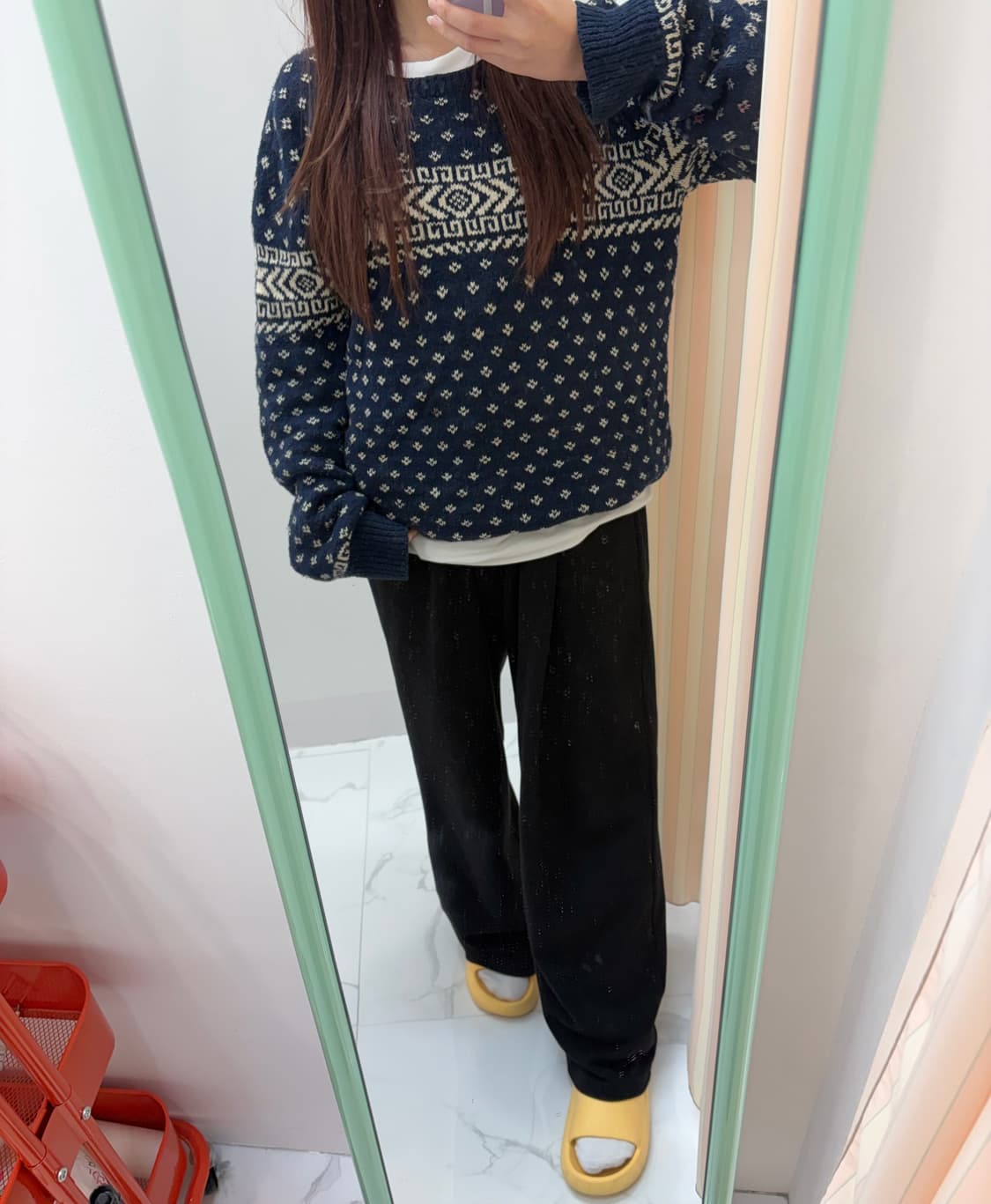 폴로 랄프로렌 노르딕 패턴 스웨터 니트 네이비(xl) 상품이미지1