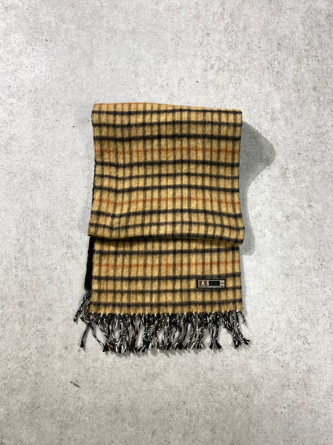 [133cm] 90-00s Daks 닥스 재팬 메이드 울 체크 머플러 상품이미지2