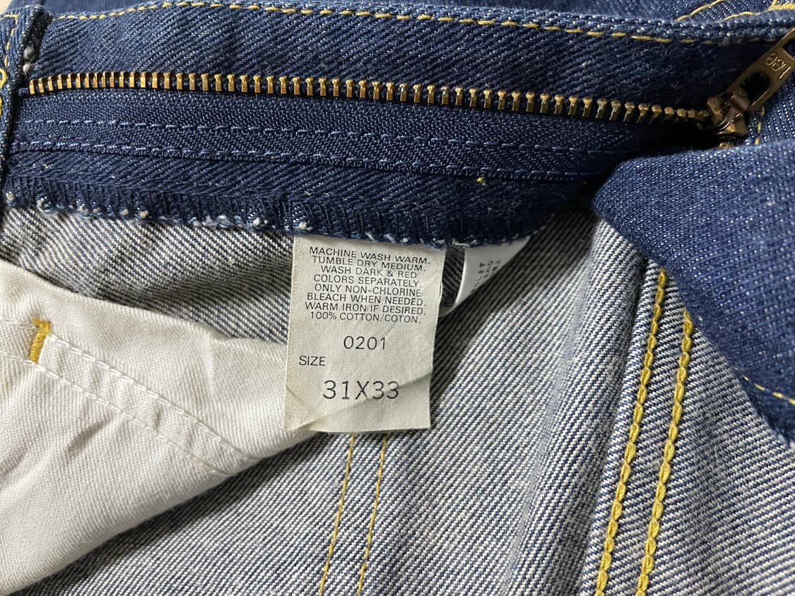 29~30) 90's Lee X 에드윈 201 진청 데님팬츠(일본제) 상품이미지5