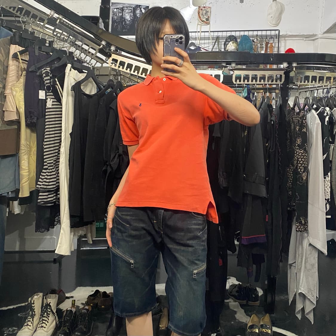 Ralph Lauren 레드오렌지 베이직 폴로 티셔츠 상품이미지7