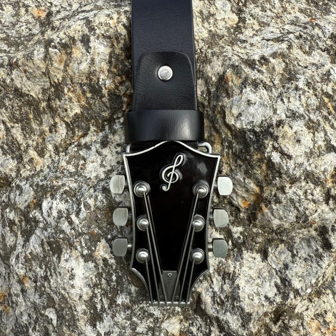 rock guitar cow leather belt bk/bn 상품이미지3