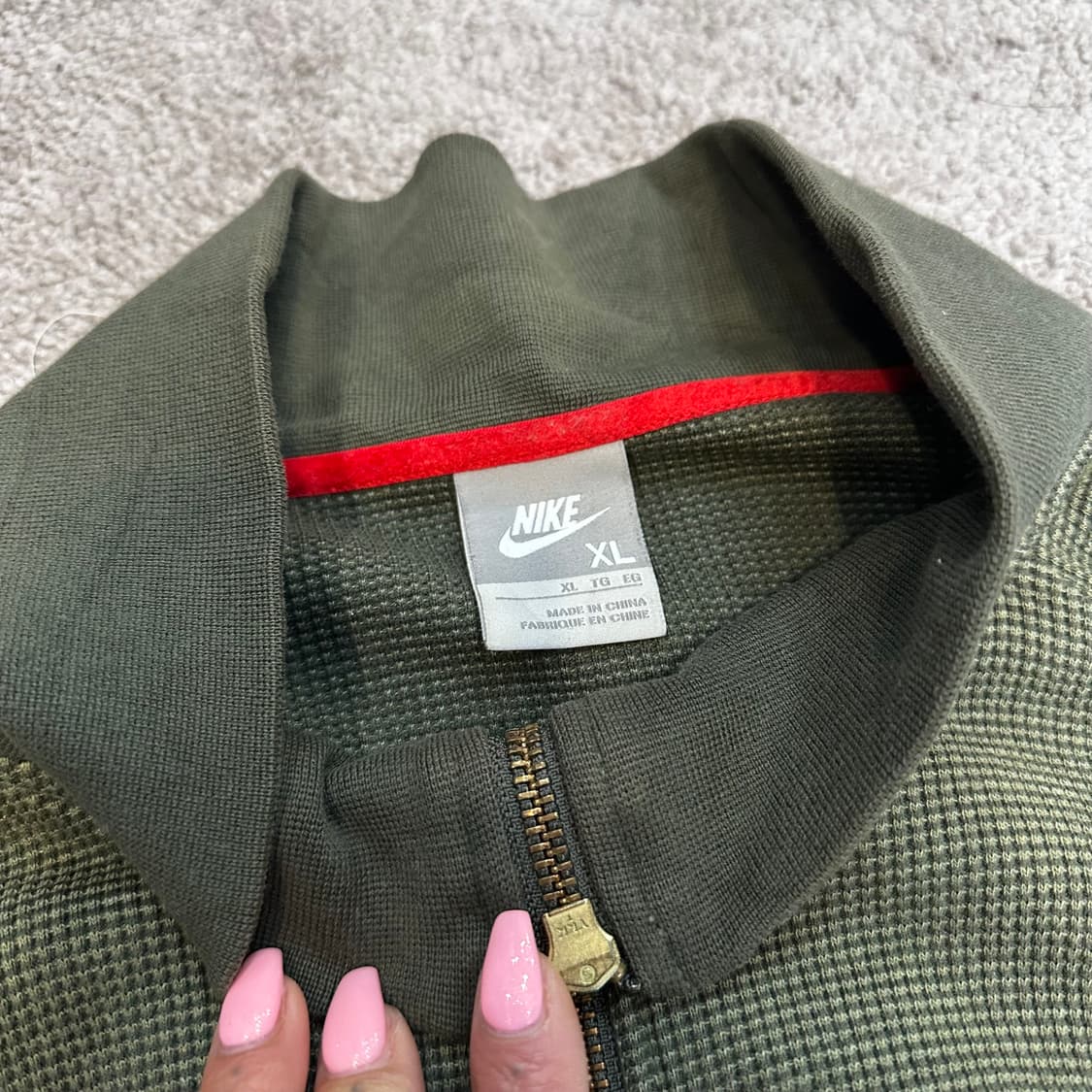 나이키 카키 와플 텍스처 투웨이 풀집업 자켓XL 상품이미지2