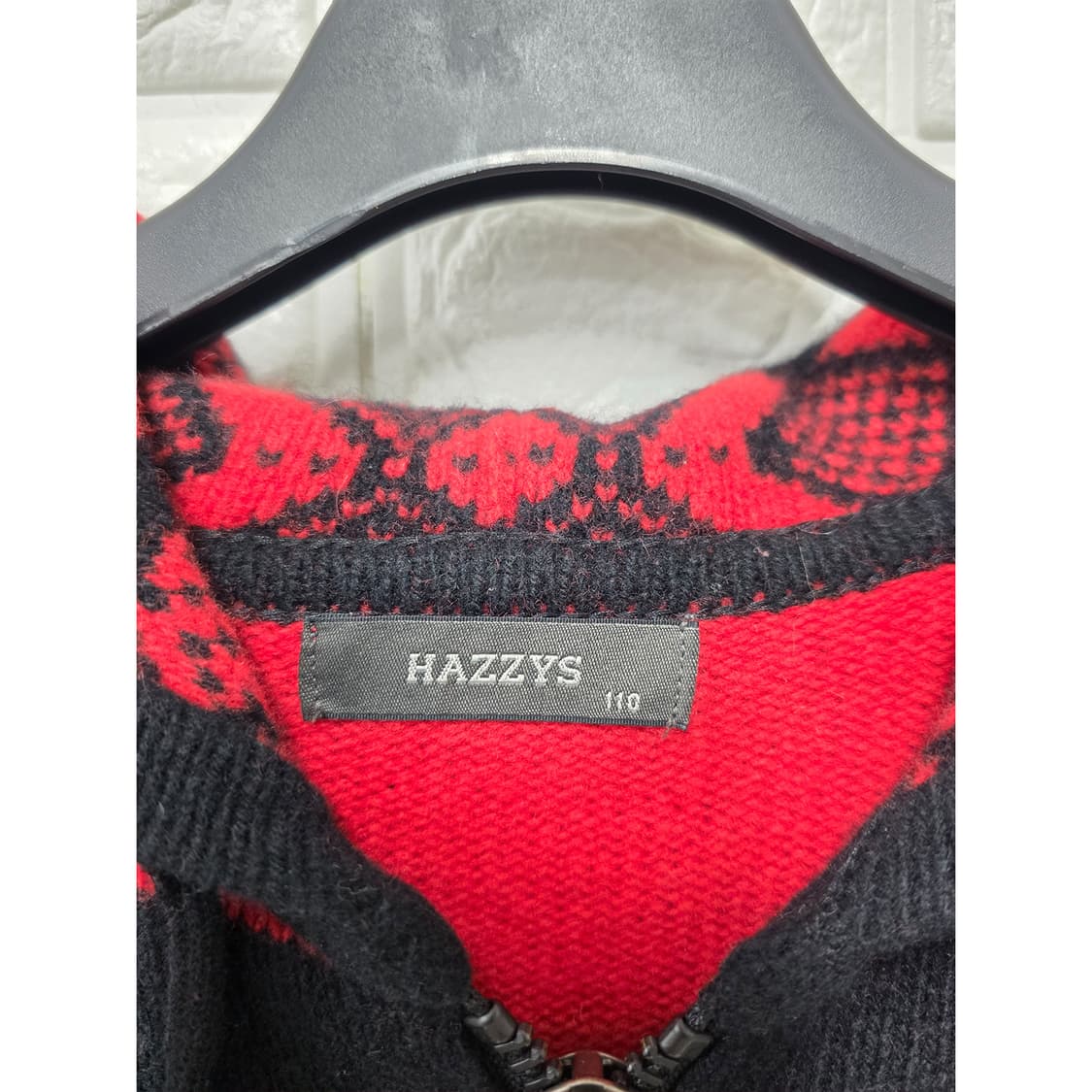 택포// 헤지스 스트라이프 후드 니트 집업 110 상품이미지2