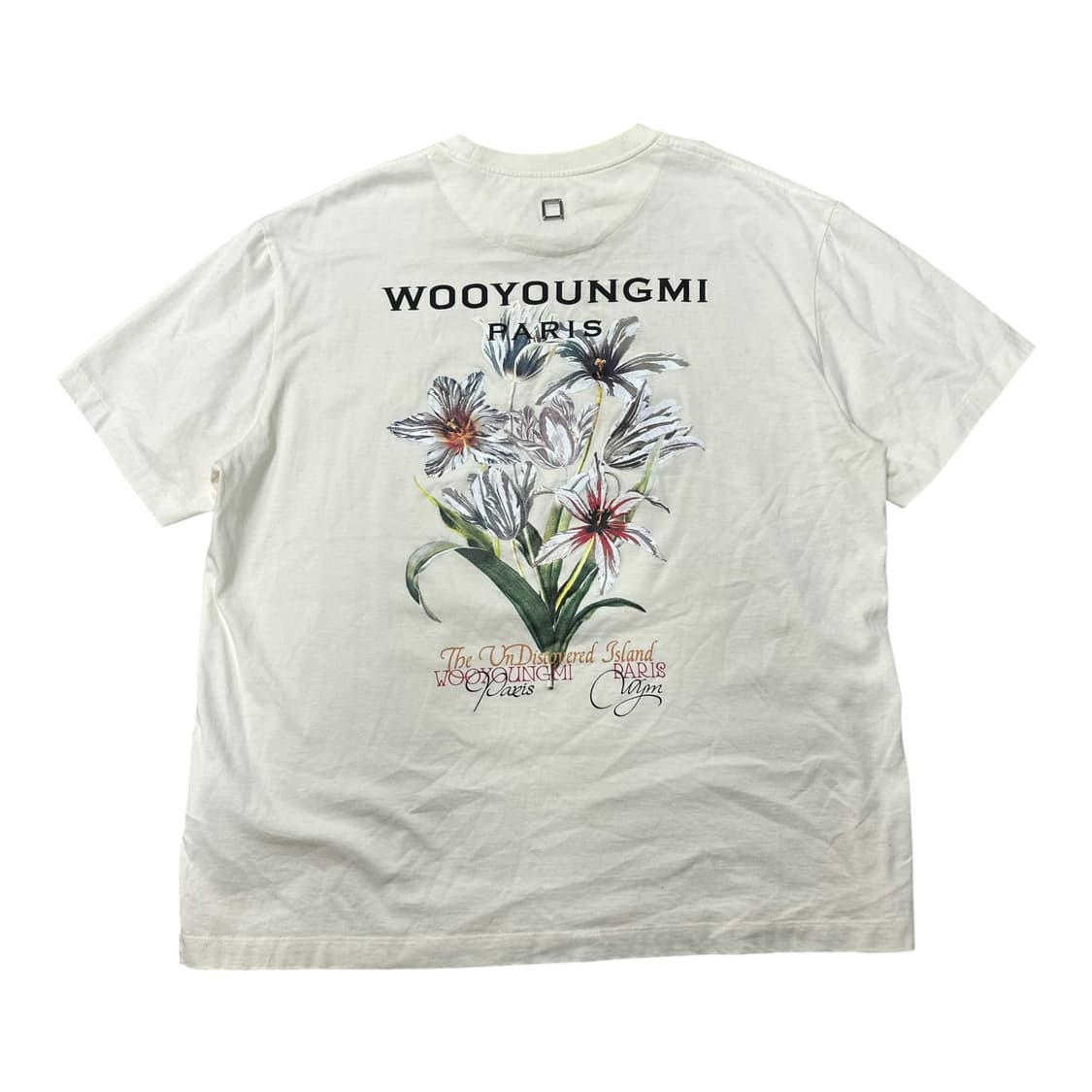 ✨ (바배) 우영미 플라워 백로고 아이보리 반팔티  상품이미지1