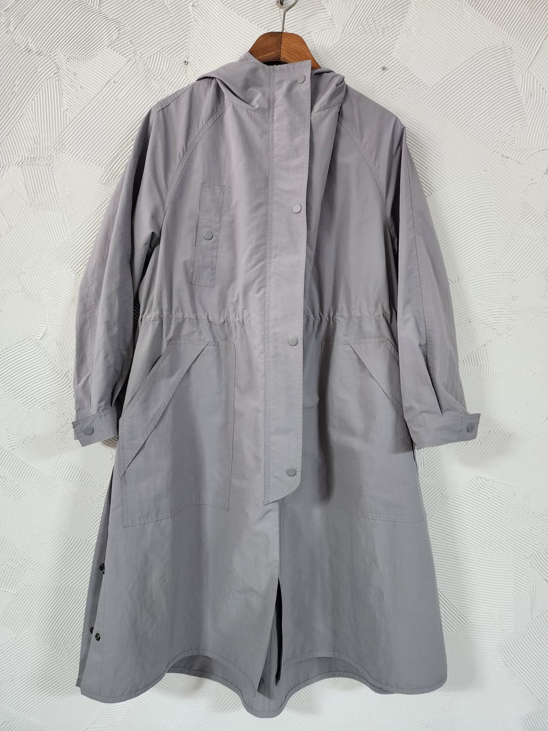 래트바이티 후드 롱 코트 그레이 여성용 상품이미지1