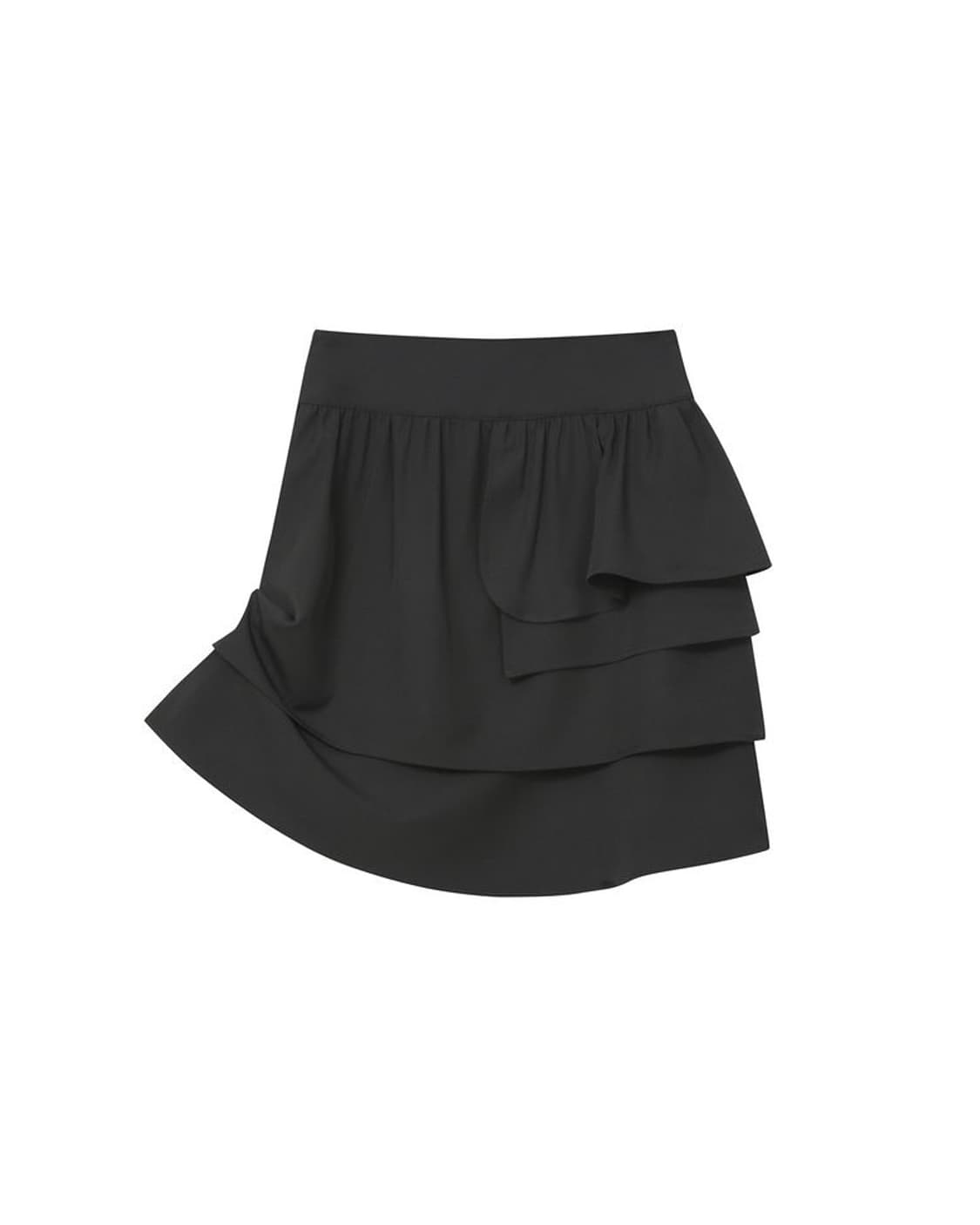 미세키 서울 언발란스 레이어드 미디 스커트 블랙 상품이미지3