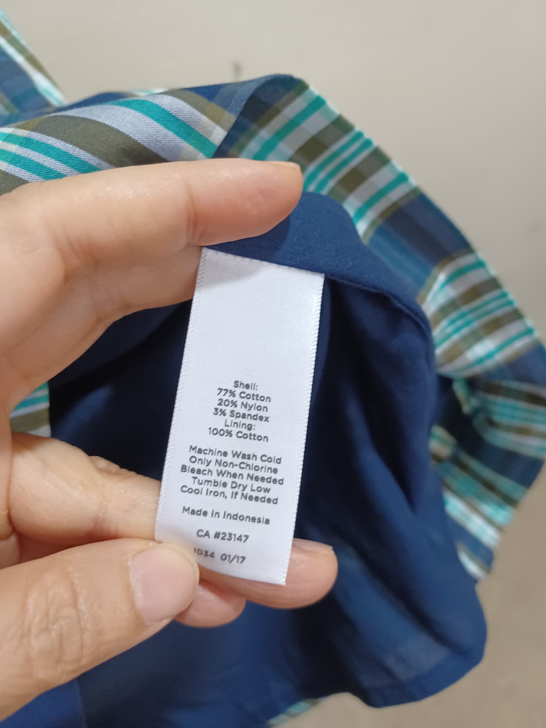 Talbots 탈봇 네이비색 체크무늬 원피스  상품이미지5