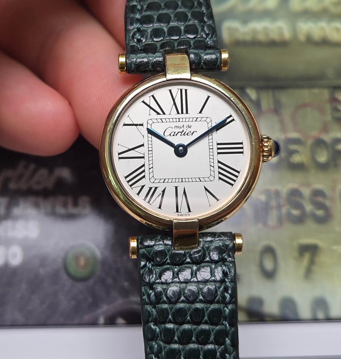 빈티지 까르띠에 머스트드 방돔 실버로만 쿼츠 디버클 여성용 (감정서 포함 상품이미지9