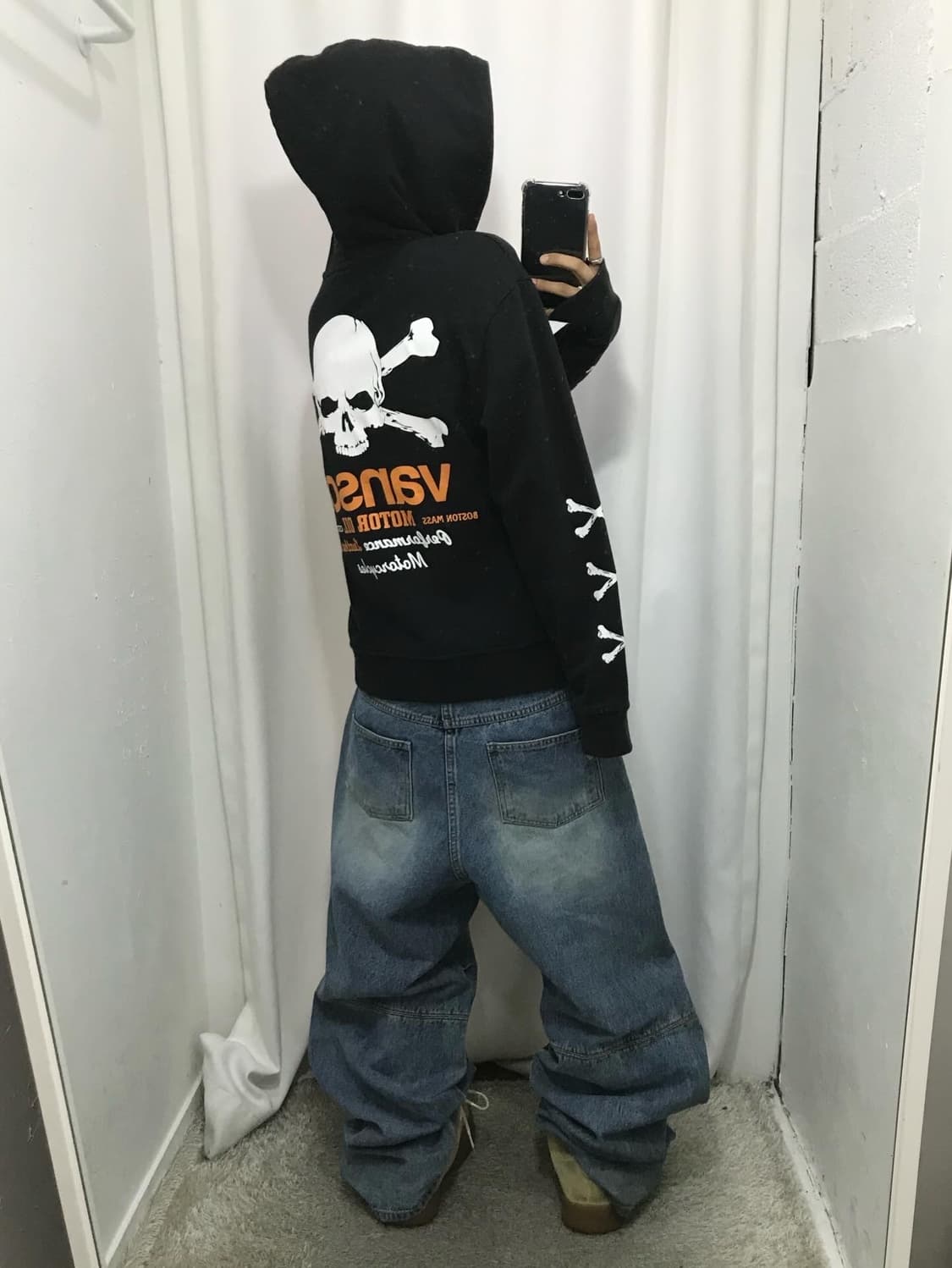 Vanson Skull Printing Hood Zip-Up 상품이미지6