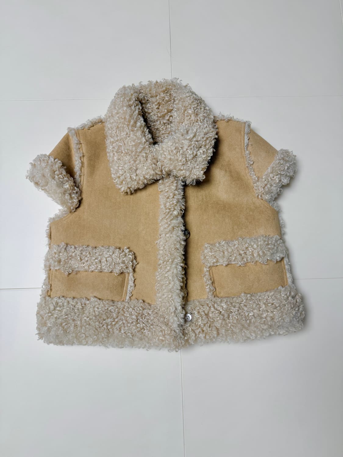 (a.riff)에이리프 하프 리버시블 무스탕 카멜 상품이미지5