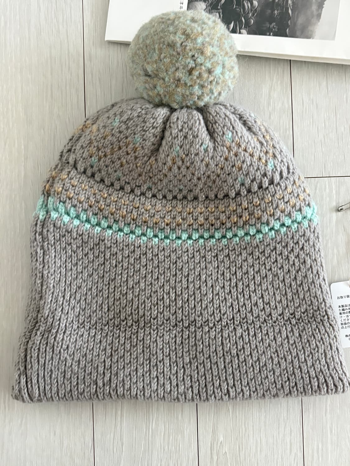 캐피탈 5G 울 니트 캡 라이트 블루 (폼폼 비니 핑크 그레이) 상품이미지4