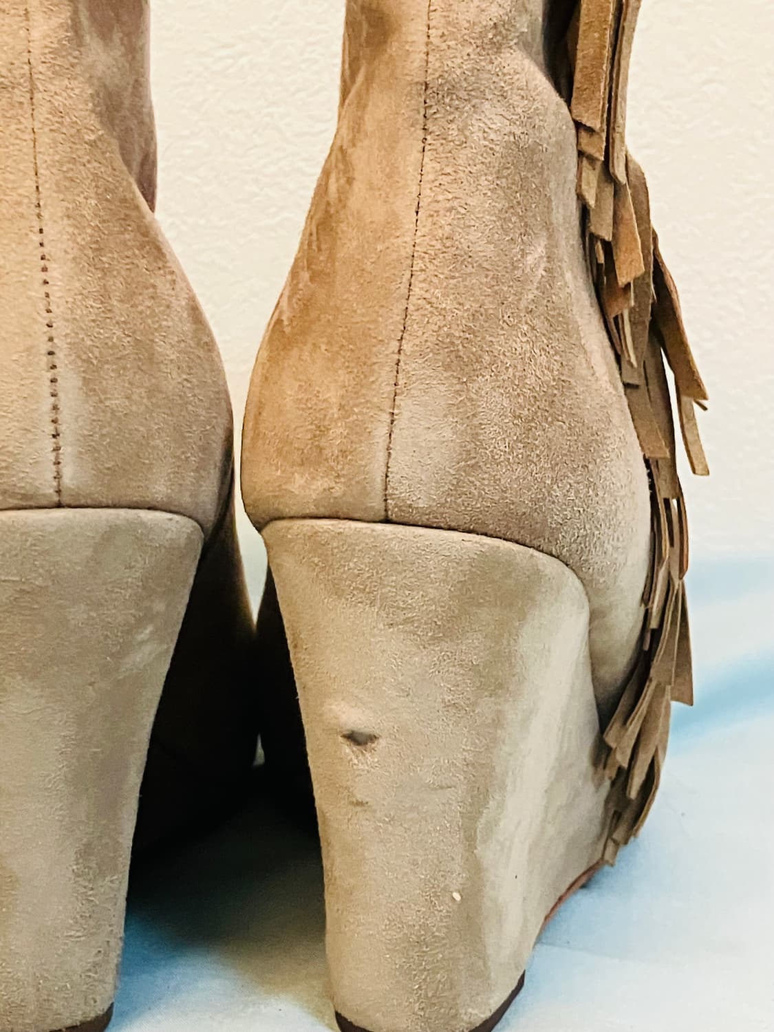 아쉬 ash 스웨이드 프린지 장식 웨지힐 230mm y2k 상품이미지3