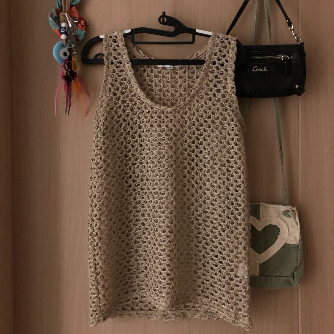 Sand Beige Fishnet Mesh Top 상품이미지1