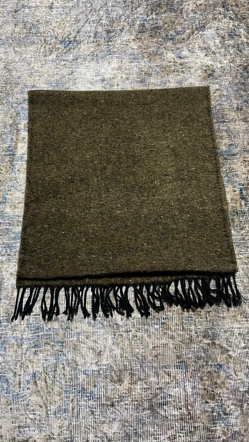 JPN 울100% 딥카키 빈티지 머플러 상품이미지3